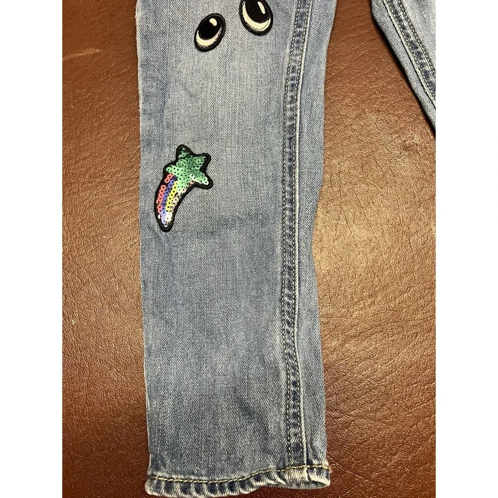 The Children's Place Girls Patch Blue Denim Jeans Size‎ 4